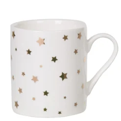 Gifi Service à café faïence blanc rose or 6 personnes