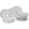 Gifi Service à vaisselle blanc en faïence 18 pièces