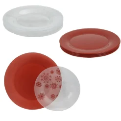 Gifi Service à vaisselle en verre 12 assiettes collection Noël tradition