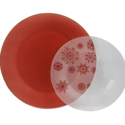 Gifi Service à vaisselle en verre 12 assiettes collection Noël tradition