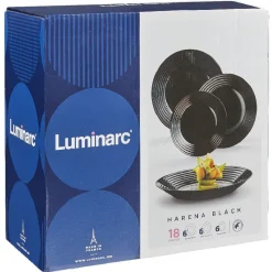 Gifi Service à vaisselle Luminarc Harena noir 18 pièces
