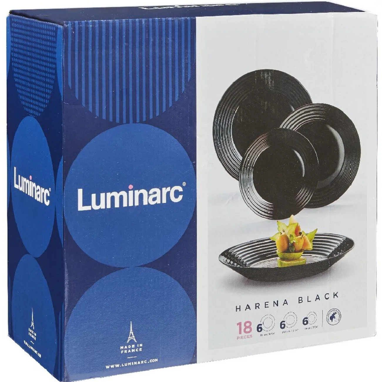 Gifi Service à vaisselle Luminarc Harena noir 18 pièces