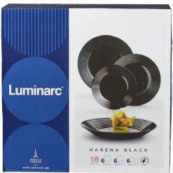Gifi Service à vaisselle Luminarc Harena noir 18 pièces