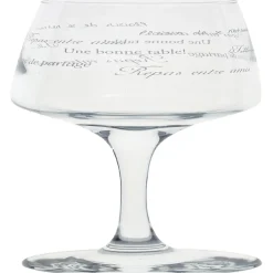 Gifi Service à verre transparent avec inscriptions phrases x12