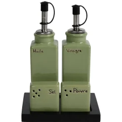 Gifi Service condiment en céramique + support