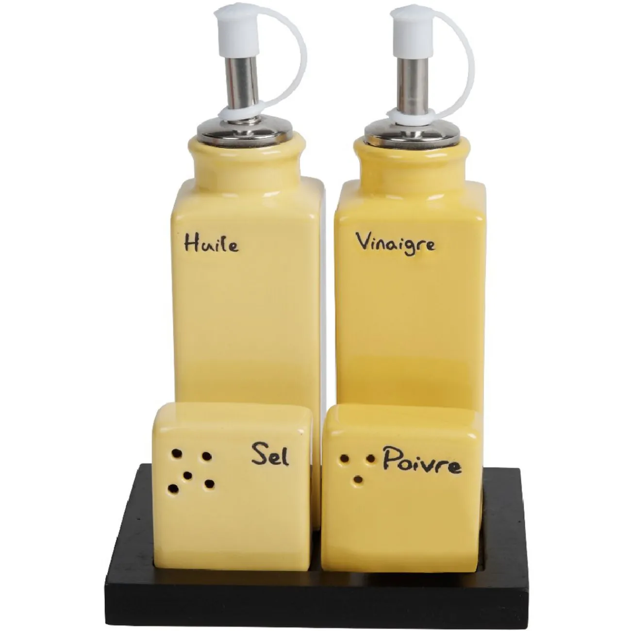 Gifi Service condiment en céramique + support