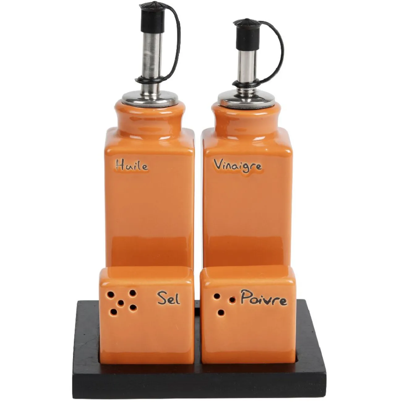 Gifi Service condiment en céramique + support