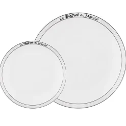 Gifi Service de table 12 assiettes porcelaine Le Bistrot du marché