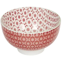 Gifi Service en porcelaine 18 pièces motif graphique beige et rouge