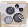 Gifi Service en porcelaine motif noir et blanc 18 pièces
