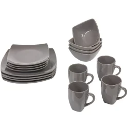 Gifi Service vaisselle 16 pièces gris
