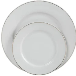 Gifi Service vaisselle 12 pièces blanc décor filet doré
