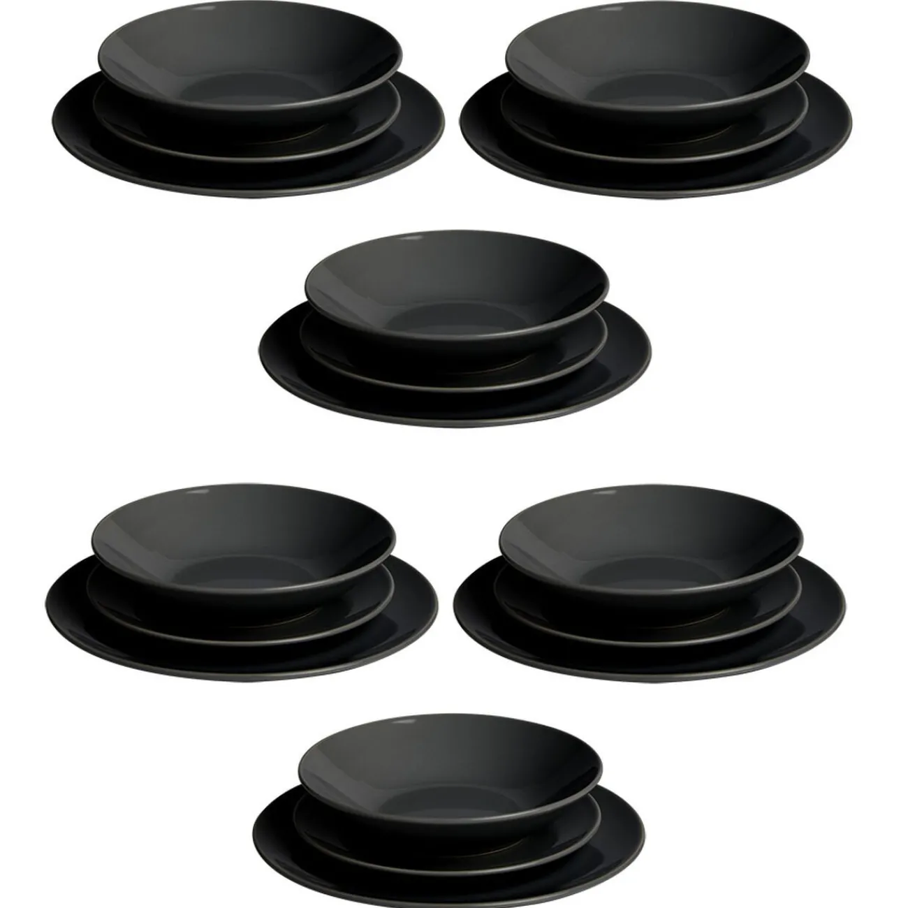 Gifi Service vaisselle 18 pièces céramique noir