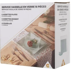 Gifi Service vaisselle carré 18 pièces