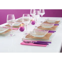 Gifi Service vaisselle doré transparent 18 pièces