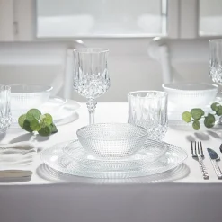 Gifi Service vaisselle en verre transparent