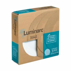 Gifi Service vaisselle Luminarc lot de 12 assiettes plates rondes uni blanc