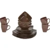 Gifi Service vaisselle marron 16 pièces