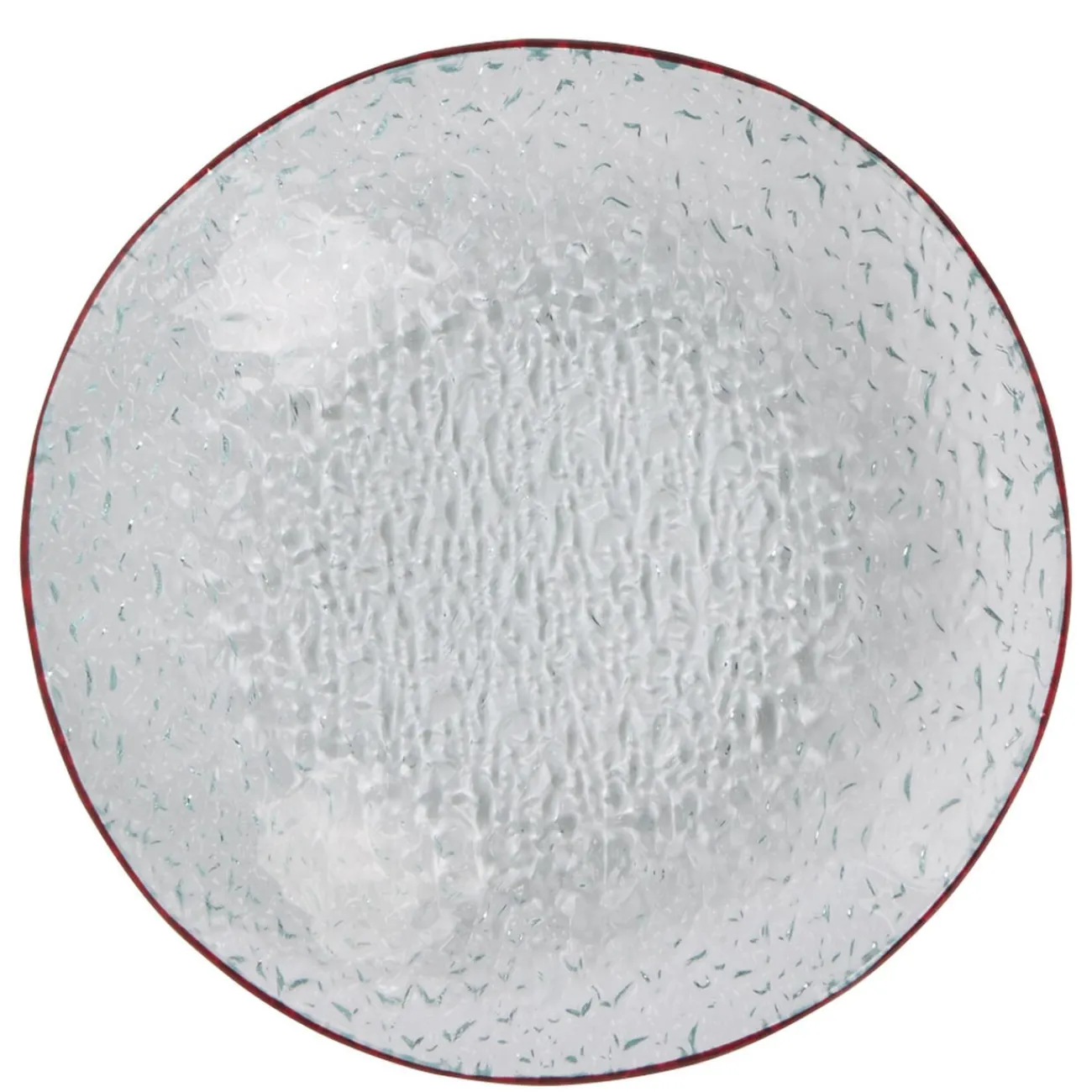 Gifi Service vaisselle rond en verre rouge transparent 18 pièces