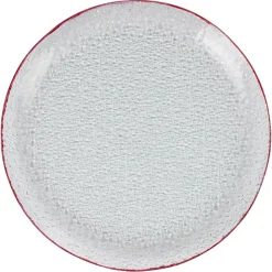 Gifi Service vaisselle rond en verre rouge transparent 18 pièces