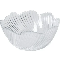 Gifi Service vaisselle transparent strié 18 pièces Marmara