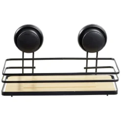 Gifi Equipement Douche^Serviteur de douche métal noir bambou