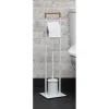 Gifi Equipement Wc^Serviteur papier WC avec brosse blanc naturel