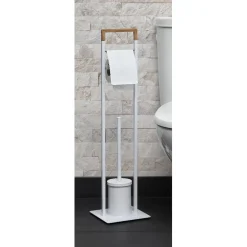 Gifi Equipement Wc^Serviteur papier WC avec brosse blanc naturel
