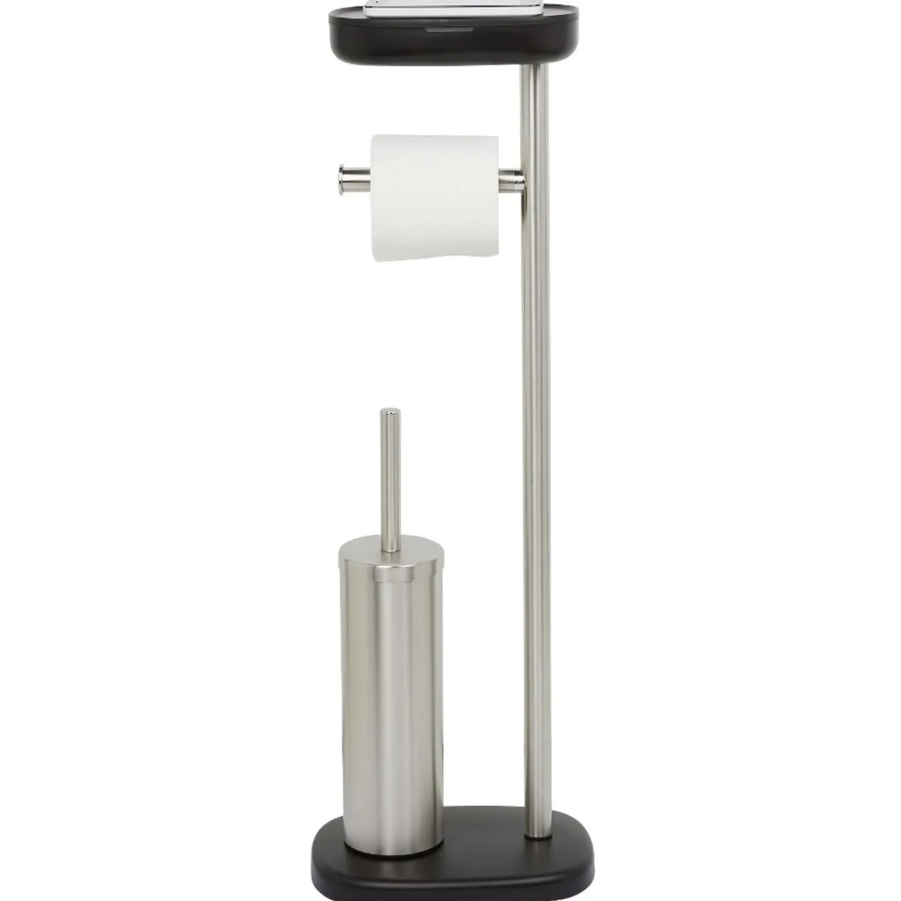 Gifi Equipement Wc^Serviteur WC 3 en 1 avec brosse dérouleur et support compartimenté