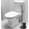 Gifi Equipement Wc^Serviteur WC métal noir bambou naturel