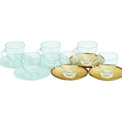 Gifi Set 6 tasses expresso nacré et doré 9 cl