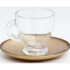 Gifi Set 6 tasses expresso nacré et doré 9 cl