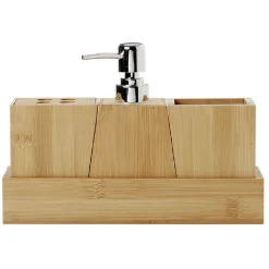 Gifi Aménagement Salle De Bain^Set accessoires de salle de bain en bambou