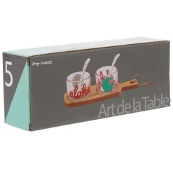 Gifi Set apéritif Aloha planche coupelle cuillère