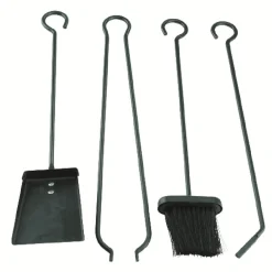 Gifi Chauffage^Set cheminée 4 accessoires pelle balayette pince tisonnier métal