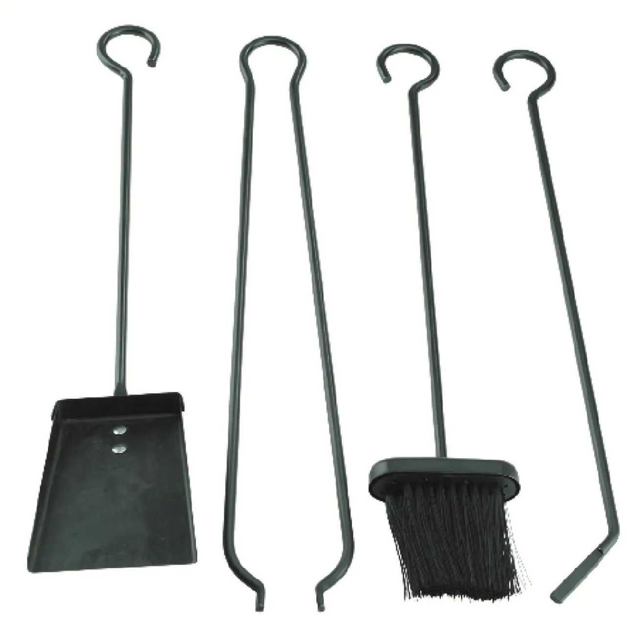 Gifi Chauffage^Set cheminée 4 accessoires pelle balayette pince tisonnier métal