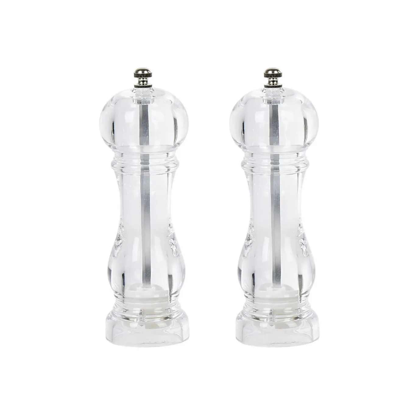 Gifi Set de 2 moulins poivre et sel gris transparent
