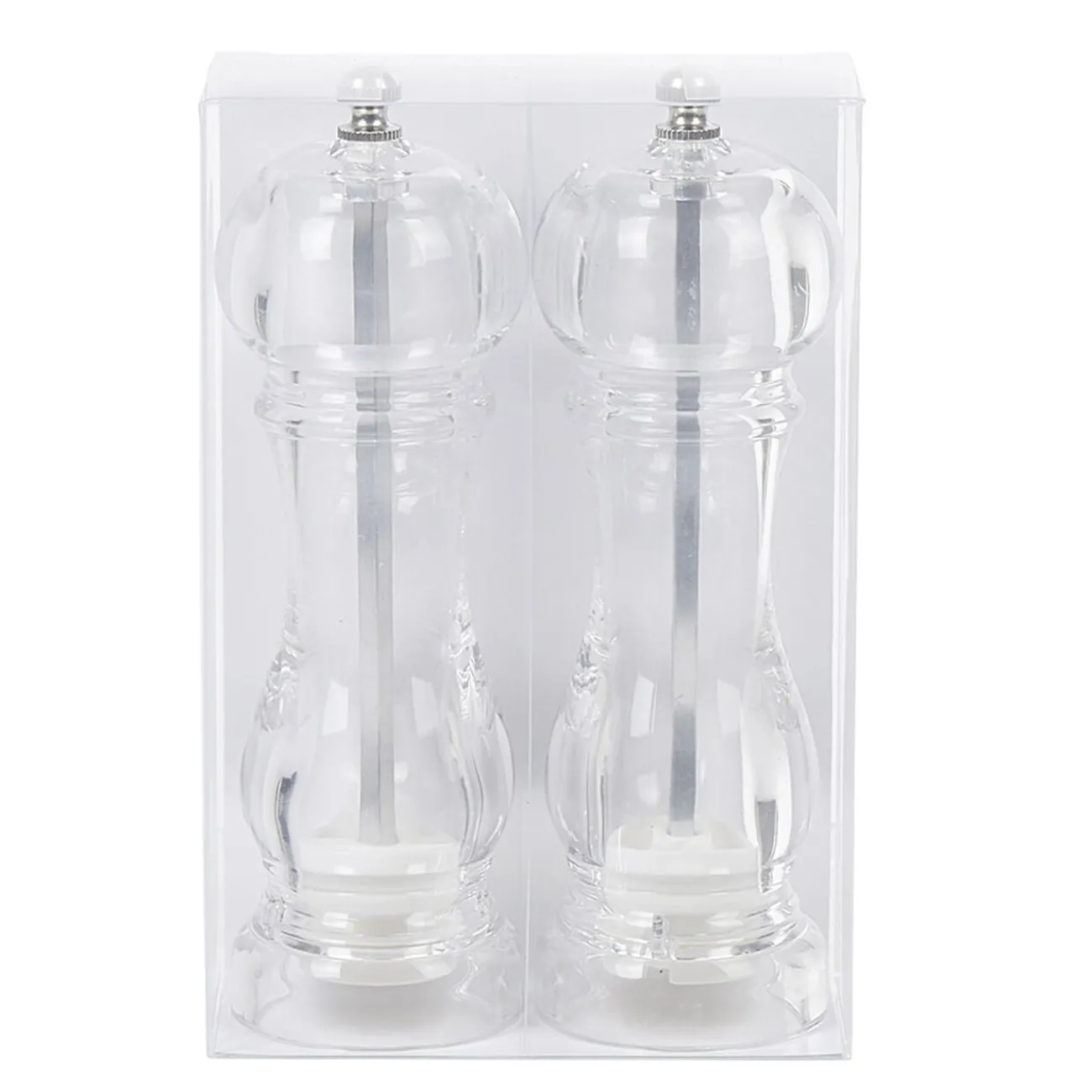 Gifi Set de 2 moulins poivre et sel gris transparent