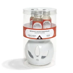 Gifi Bien-Être^Set de brûleur et 3 huiles essentielles - 4 parfums