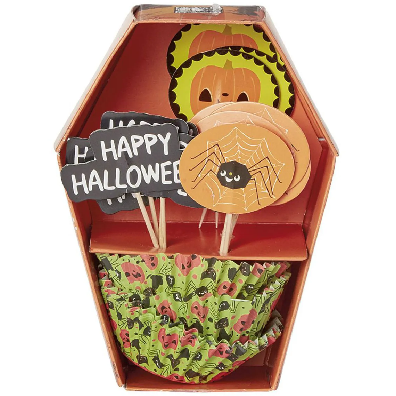 Gifi Set de caissettes à muffin + piques décor Halloween - 24 pièces