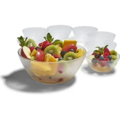Gifi Set saladier avec coupelles x6 verre transparent martelé