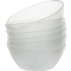 Gifi Set saladier avec coupelles x6 verre transparent martelé