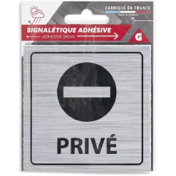 Gifi Colle Et Adhésif^Signalétique adhésive - Sens interdit privé - 8x8 cm