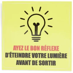 Gifi Colle Et Adhésif^Signalétique adhésive "Bon réflexe lumière" - 8x8 cm