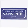 Gifi Colle Et Adhésif^Signalétique adhésive "Boîte aux lettres sans pub" - Bleu, 8x8 cm