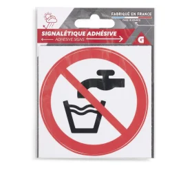 Gifi Colle Et Adhésif^Signalétique adhésive "Eau non potable" - 8x8 cm