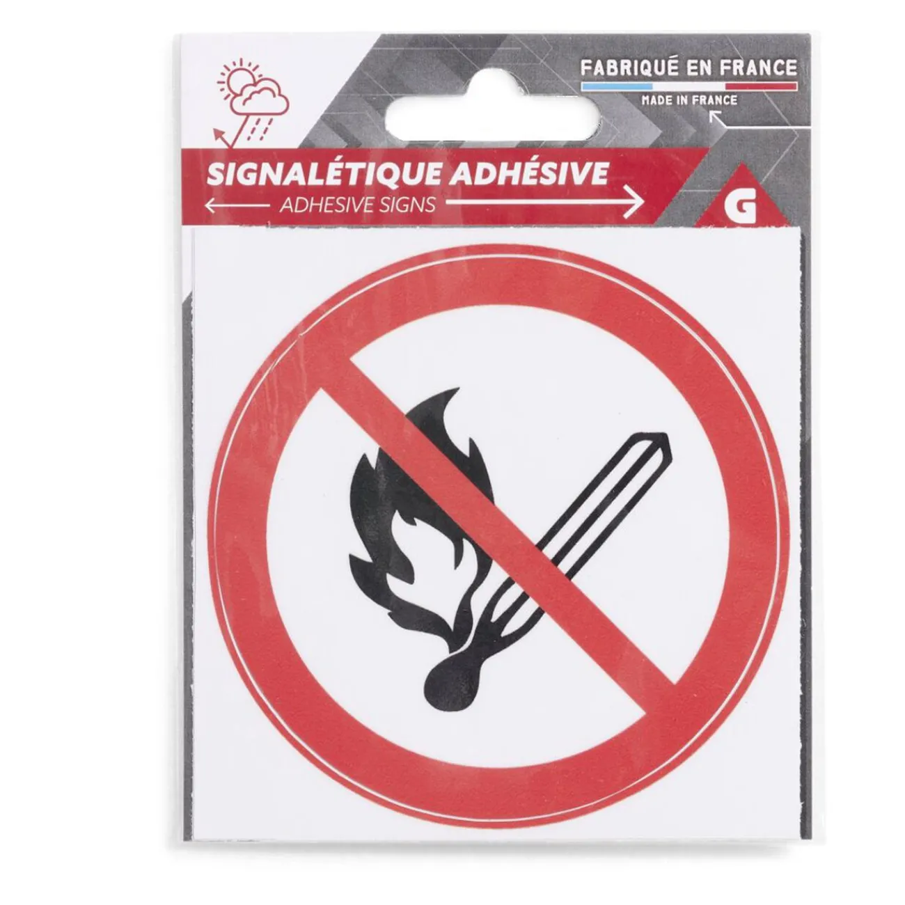 Gifi Colle Et Adhésif^Signalétique adhésive "Flamme interdite" - 8x8 cm