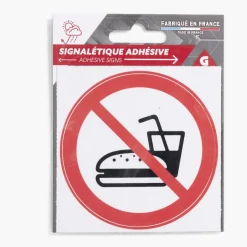 Gifi Colle Et Adhésif^Signalétique adhésive "Interdiction de manger" - 8x8 cm