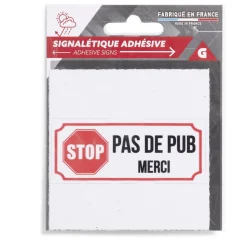 Gifi Colle Et Adhésif^Signalétique adhésive "Stop, pas de pub" - 8x8 cm
