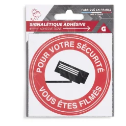 Gifi Colle Et Adhésif^Signalétique adhésive "Surveillance vidéo, vous êtes filmés" - 8x8 cm